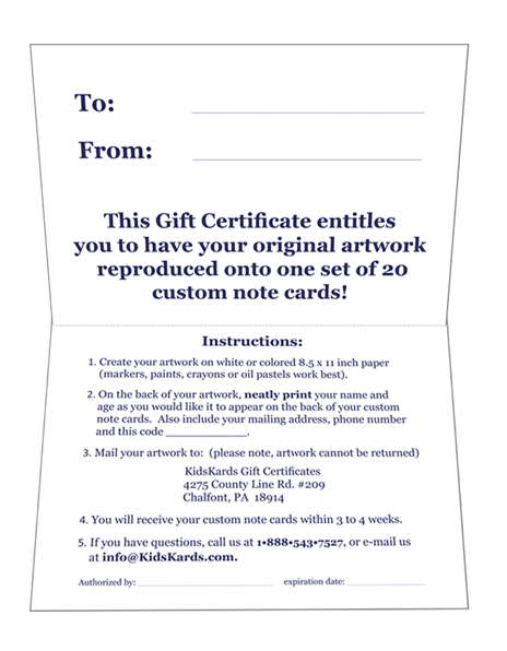 Sample Gift Certificate